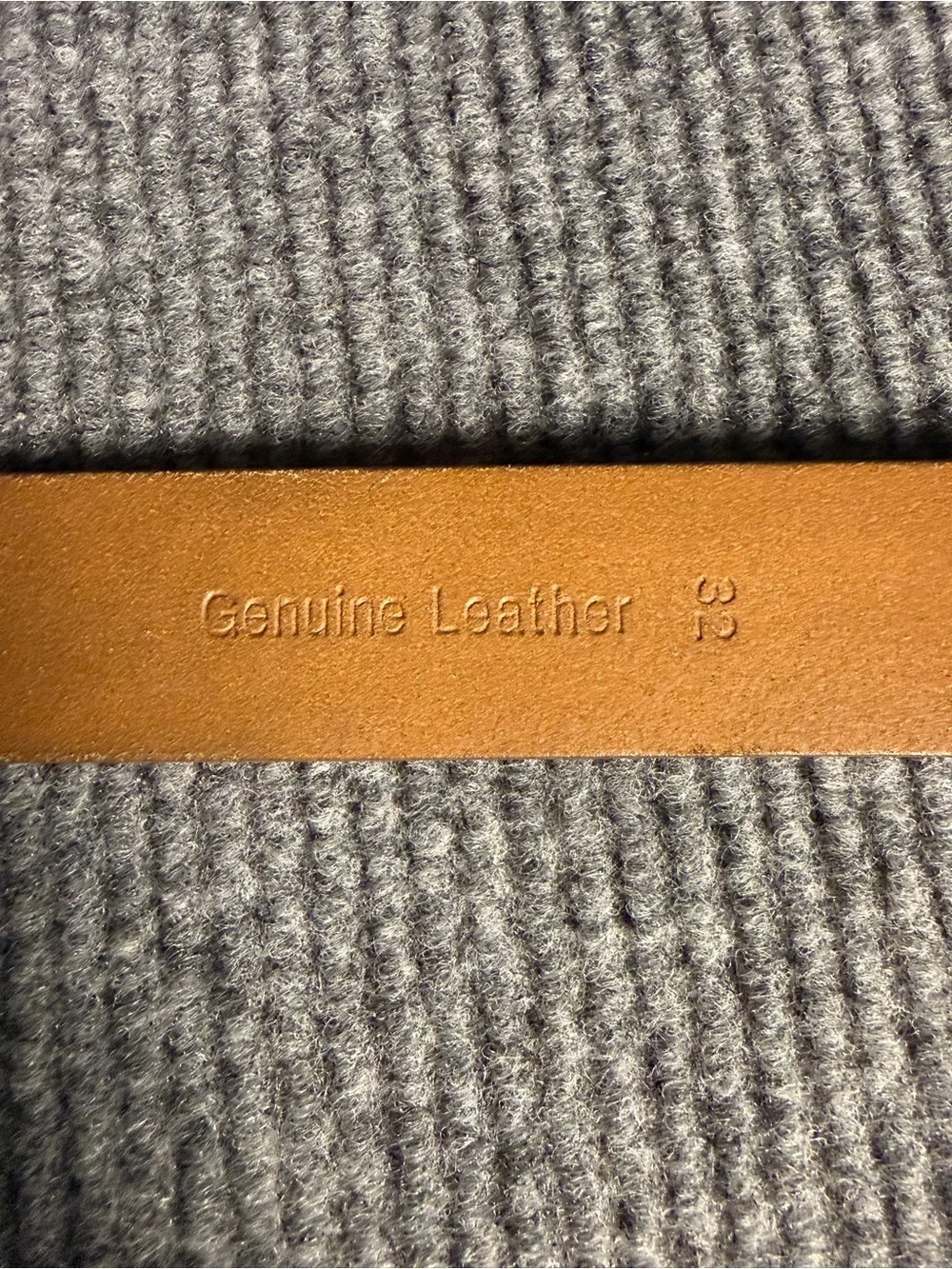 Timberland Men's Tan Leather Belt with Antique Brass Buckle